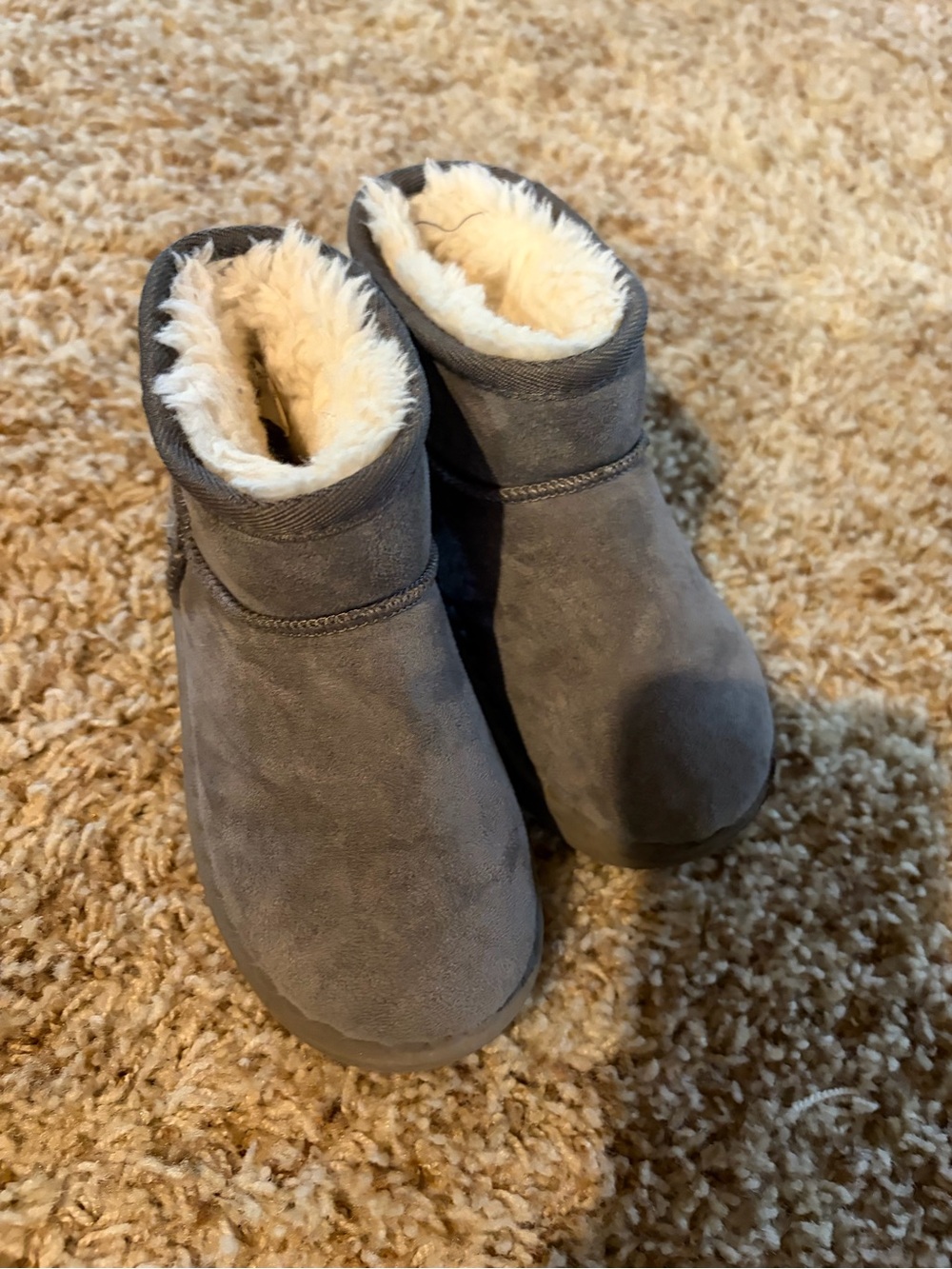 Kids Grey Fleece-Lined Winter Boots